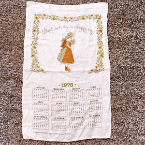 1976 Vintage Tea Towel -  Flower Girl